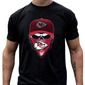 Skull Kansas City Chiefs Bandana Hat T-Shirt