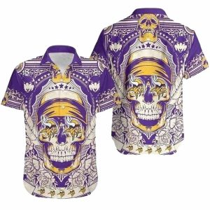 Skull King Vikings Tropical Minnesota Vikings Bold Spirit Hawaiian Shirt