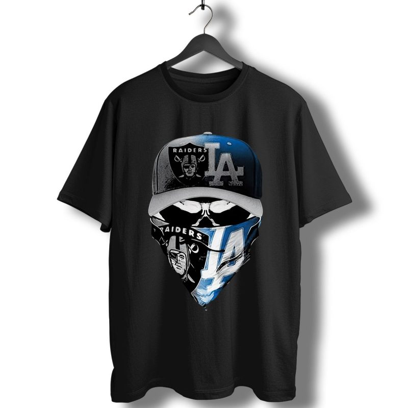 Skull Oakland Raiders And Los Angeles Dodgers T Shirt T Shirt 1