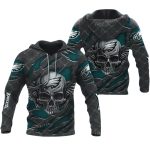 Skull Philadelphia Eagles All Over Print Hoodie
