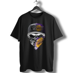 Skull Raiders Los Angeles Lakers Cap And Bandana Combo T-Shirt