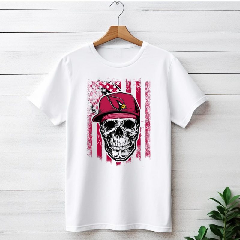Skull V1 Arizona Cardinals Red Cap American Flag T Shirt 1 T Shirt 1