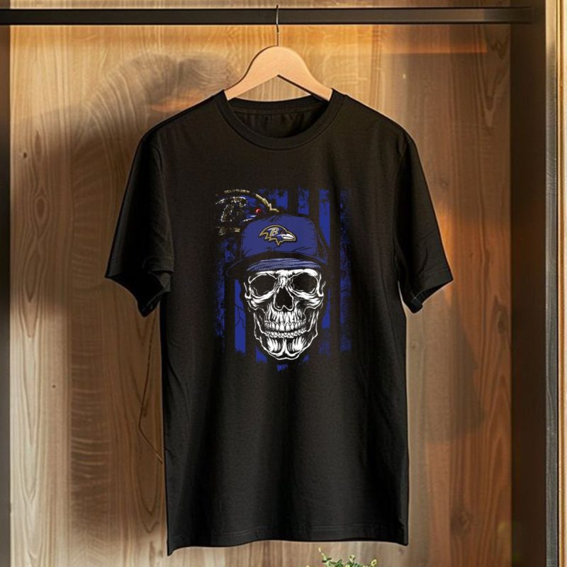 Skull V1 Baltimore Ravens Nfl Logo Cap T Shirt 1 T Shirt 1
