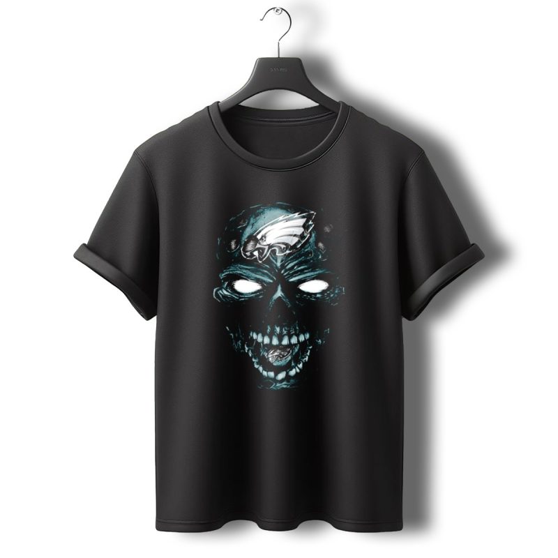 Skull V2 Philadelphia Eagles Zombie Face T Shirt T Shirt 0 1