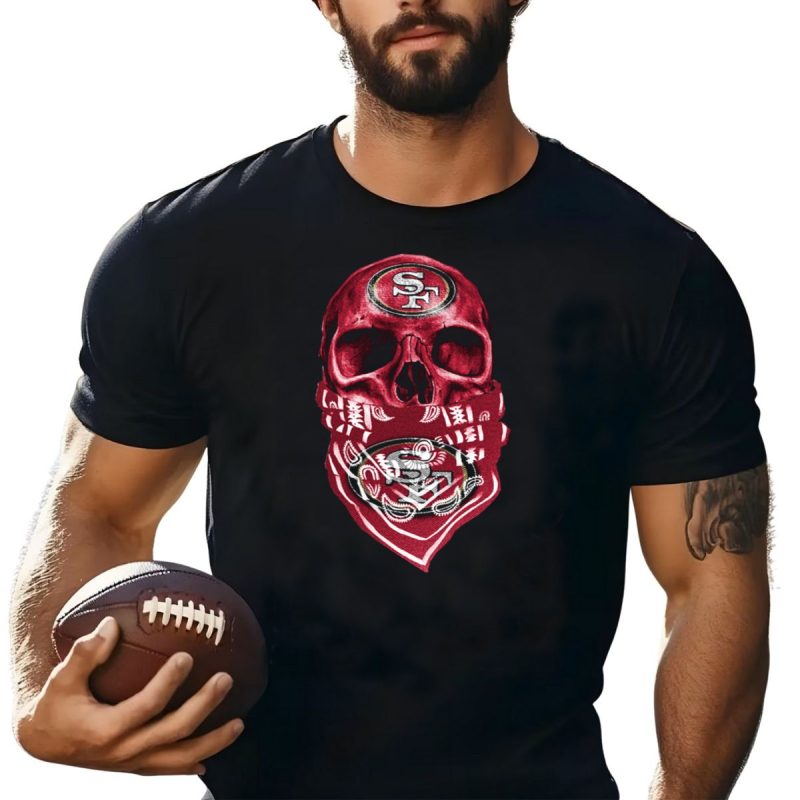 Skull V5 Sf 49Ers Bandana Emblem T Shirt T Shirt 1