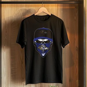 Skull V6 Baltimore Ravens Mask Cap Combo T-Shirt
