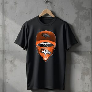 Skull V6 Denver Broncos Mask And Cap T-Shirt