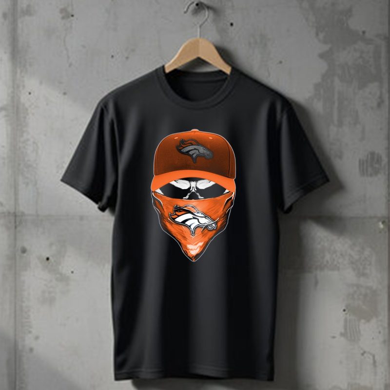 Skull V6 Denver Broncos Mask And Cap T Shirt 1 T Shirt 1