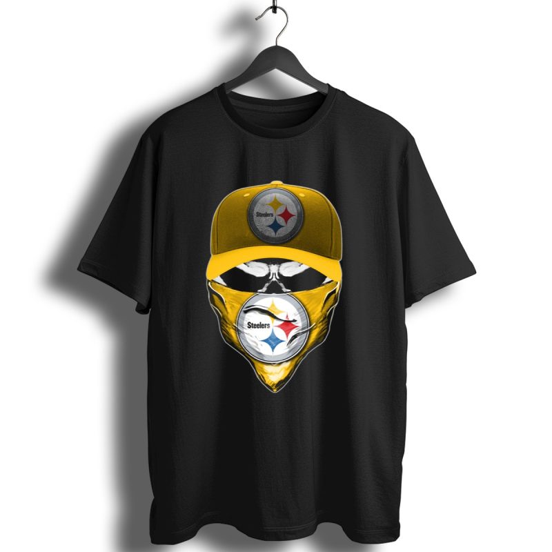 Skull V6 Pittsburgh Steelers Logo With Hat And Bandana T Shirt 1 T Shirt 1