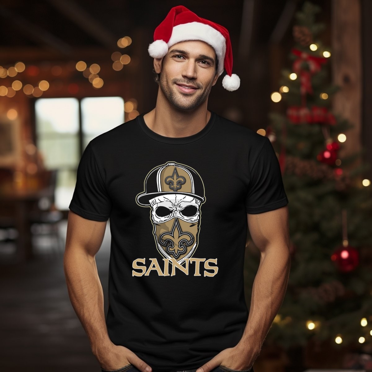 Skull-Wearing-Fleur-De-Lis-Cap-Mask-New-Orleans-Saints-T-Shirt-1_t-shirt-1_2