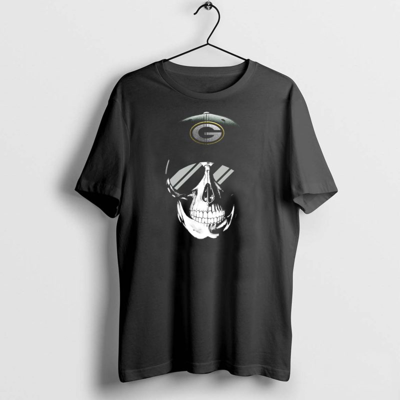 Skull Wearing Green Bay Packers Cap With Sunglasses T Shirt 1 1 T Shirt 1 1
