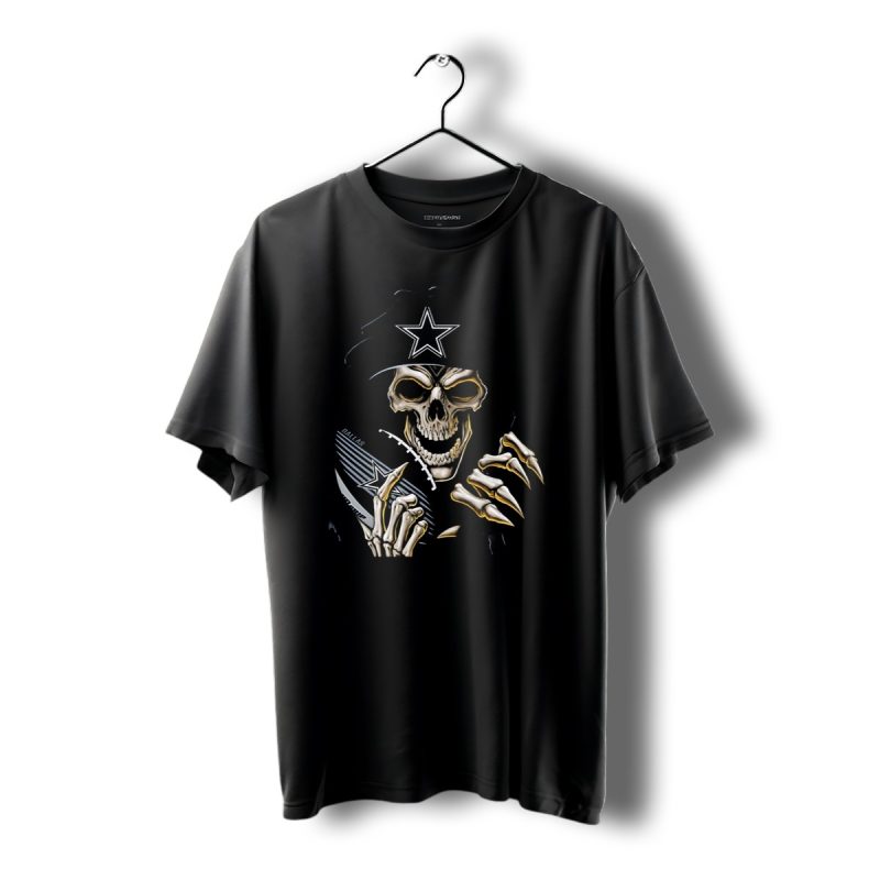 Skullbong Dallas Cowboys Skeleton Holding Football With Star T Shirt 1 T Shirt 1 1