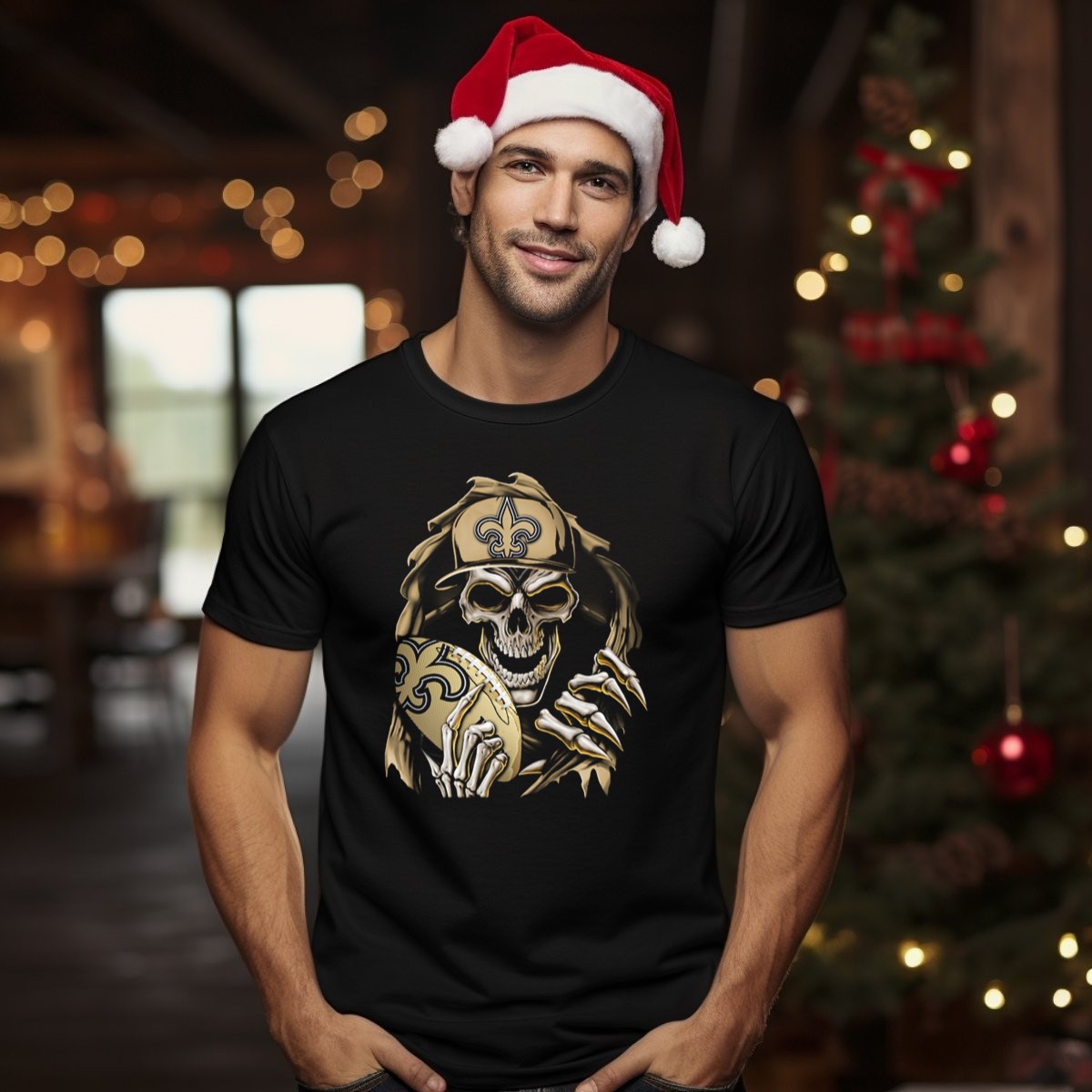 Skullbong-New-Orleans-Saints-Skeleton-Holding-Football-With-Fleur-De-Lis-Cap-T-Shirt-1_t-shirt-1_2