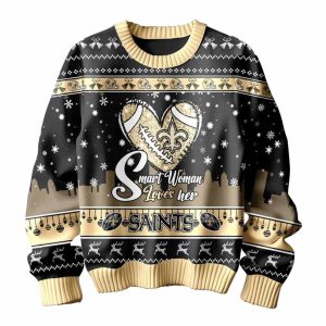 Smart Woman Loves Her New Orleans Saints Ugly Sweater