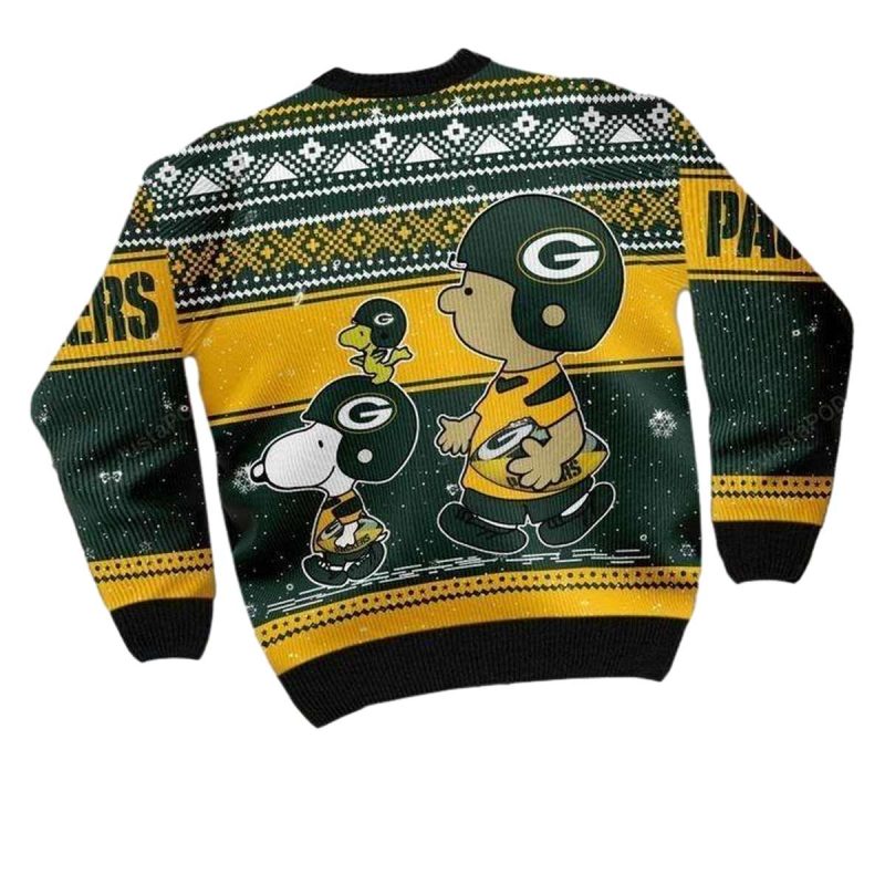 Snoopy And Charlie Brown Green Bay Packers Ugly Sweater 1