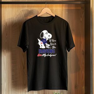 Snoopy Baltimore Ravens If You Dont Like Ravens Kiss My Endzone T-Shirt