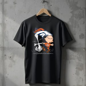 Snoopy Charlie Brown Dancing with Denver Broncos T-Shirt