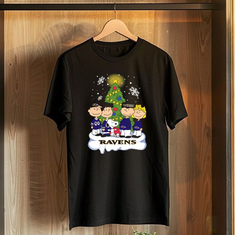 Snoopy Christmas Baltimore Ravens Charlie Brown Characters T Shirt 1 T Shirt 1