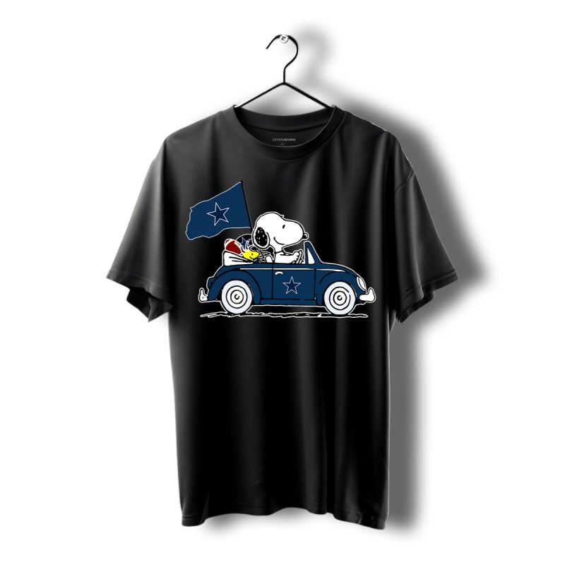 Snoopy Drives Dallas Cowboys Beetle Car Shirt T Shirt 1