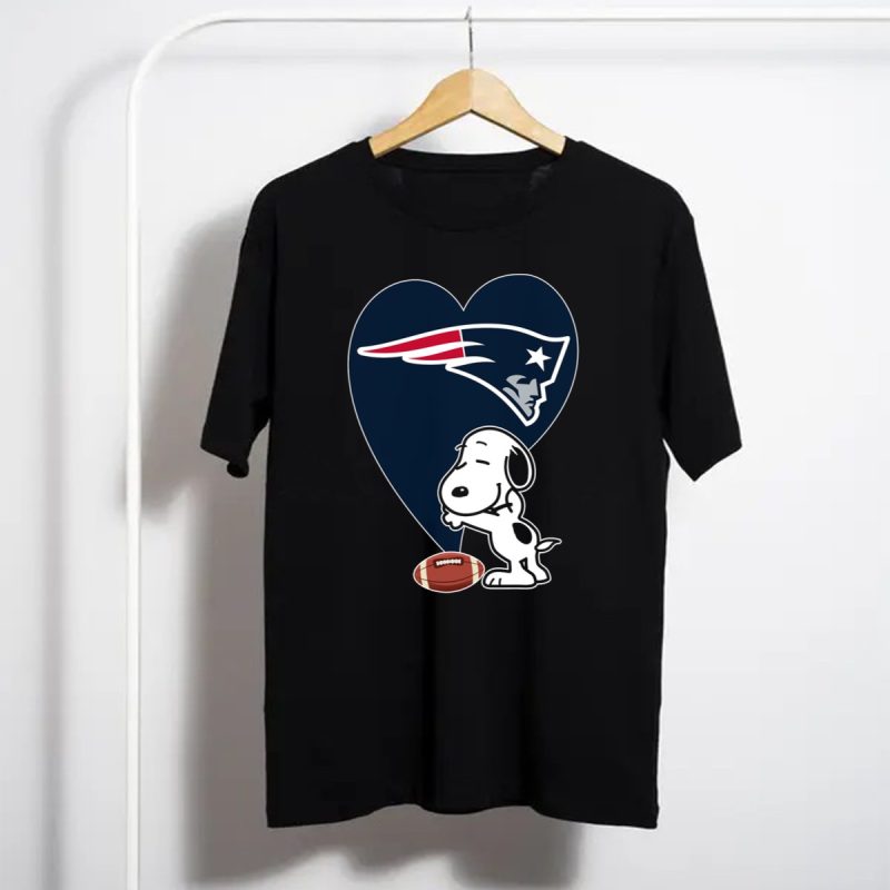 Snoopy Hugging New England Patriots Heart With Football T Shirt T Shirt 1