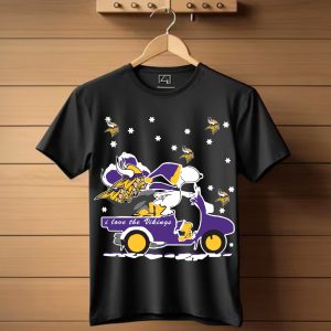 Snoopy I Love The Minnesota Vikings Christmas T-Shirt