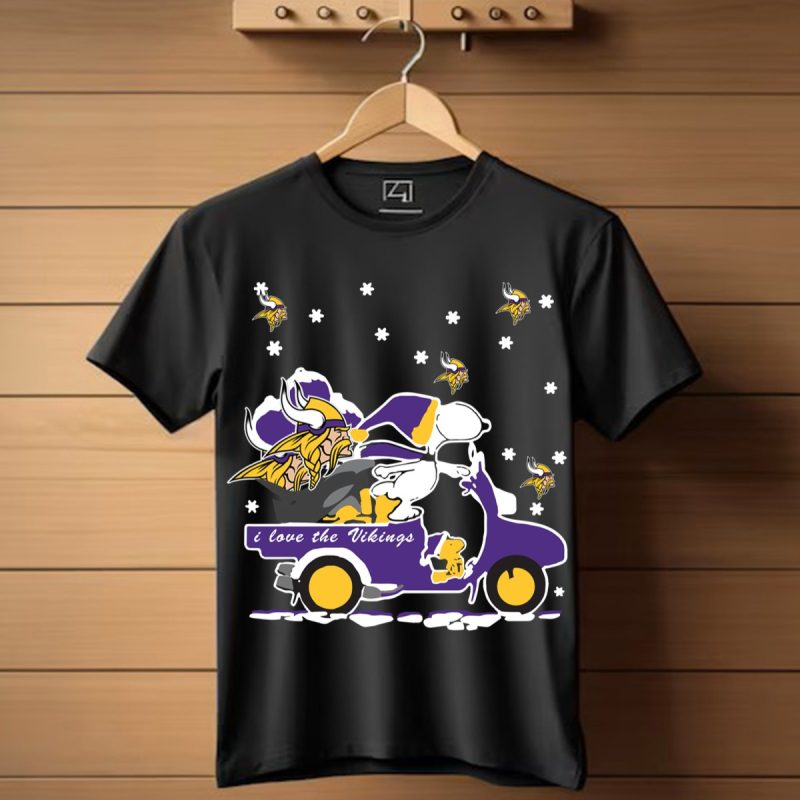Snoopy I Love The Minnesota Vikings Christmas Shirt T Shirt 1