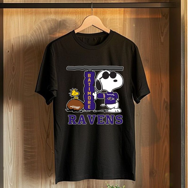 Snoopy Joe Cool And Woodstock The Baltimore Ravens T Shirt T Shirt 1