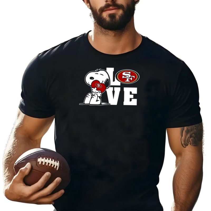 Snoopy Love San Francisco 49Ers Sf Logo Peanuts Football T Shirt T Shirt 1