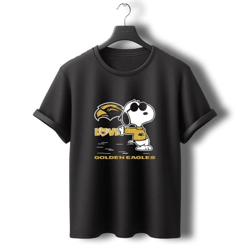 Snoopy Love Southern Miss Golden Eagles Heart T Shirt T Shirt 0 1