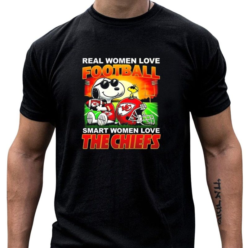 Snoopy Real Women Love Football Smart Women Love The Chiefs Kansas City Sunset T Shirt T Shirt 1 1