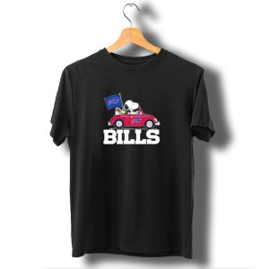 Snoopy Woodstock Driving Car Buffalo Bills T-Shirt