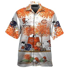 Snoopys Seasonal Sway Chicago Bears Autumn Hawaiian Shirt