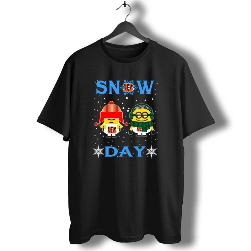 Snow Day For Cincinnati Bengals Vs Minion Winter Fun Fan Holiday T Shirt 1 T Shirt 1