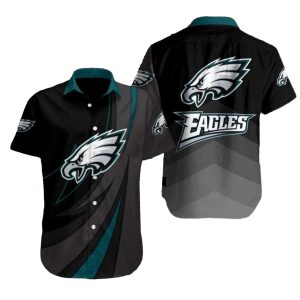 Philadelphia Eagles Soaring Eagle Shadow Swooping Teal Style Hawaiian Shirt
