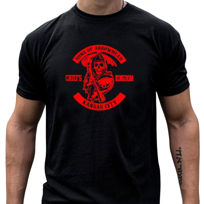 Sons Of Arrowhead Kansas City Chiefs Kingdom Grim Reaper Fan T Shirt T Shirt 1 1