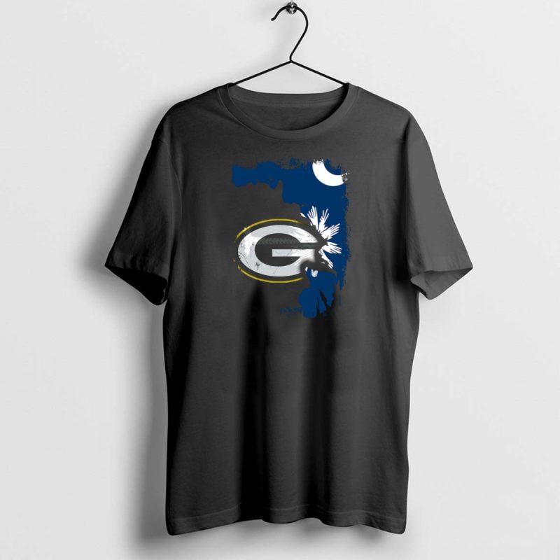 South Carolina And Packers Logo Blend With Crescent Moon And Palmetto Tree T Shirt 1 1 T Shirt 1 1
