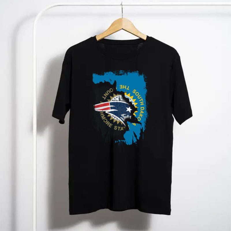 South Dakota Pride With Patriots Logo Overlay T Shirt T Shirt 1