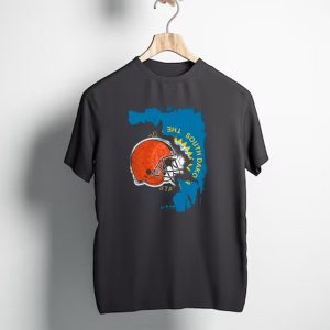 South Dakota State Flag with Cleveland Browns Helmet T-Shirt