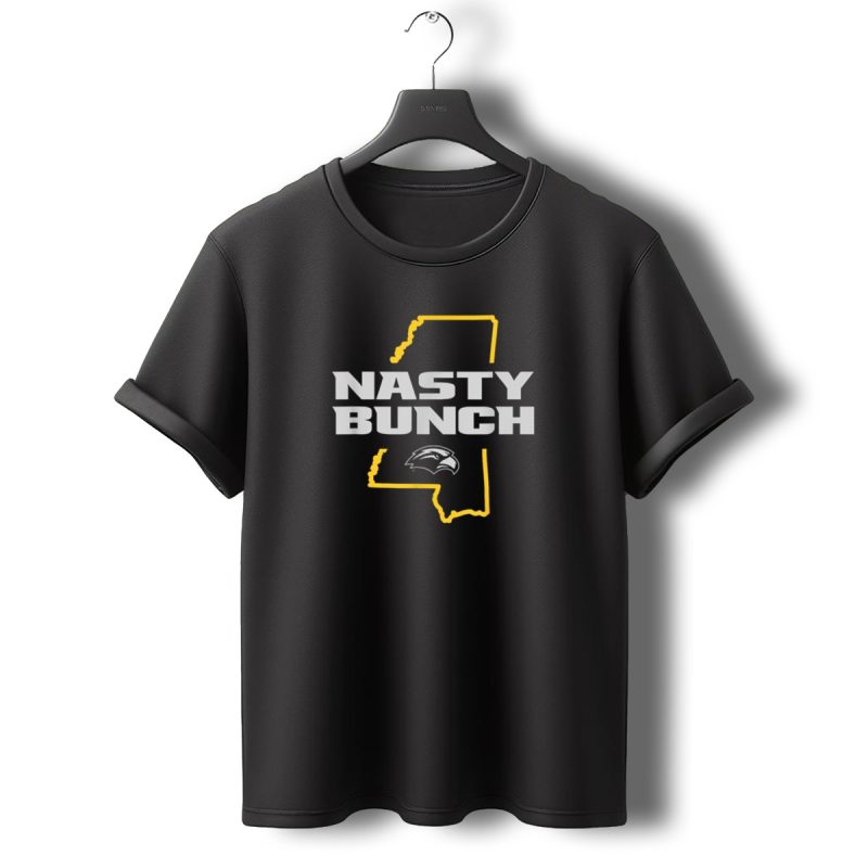 Southern Miss Golden Eagles Nasty Bunch Mississippi Outline T Shirt T Shirt 0 1