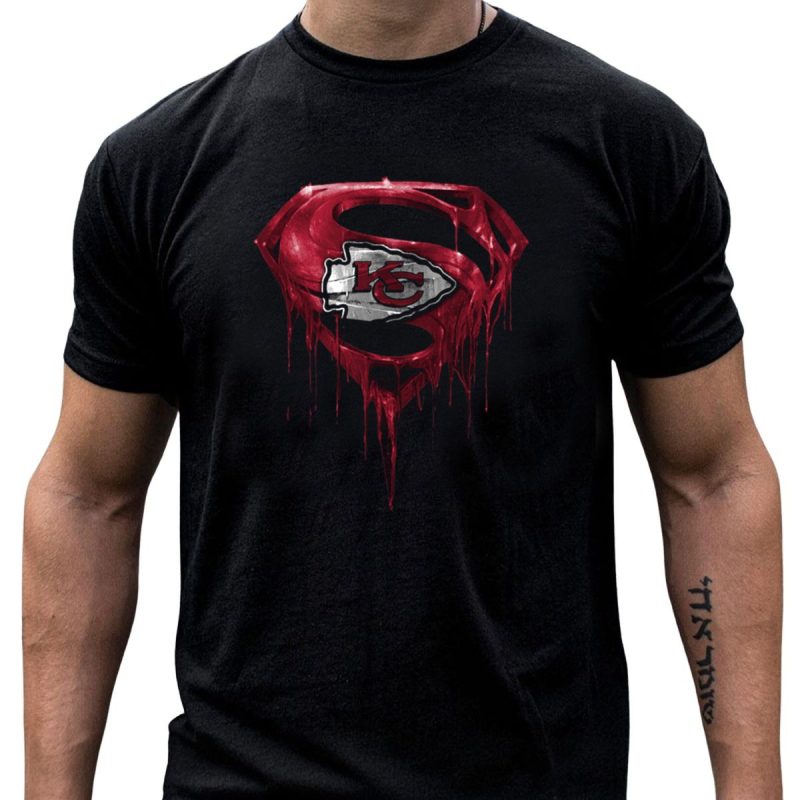 Spm Kansas City Chiefs Superman Logo Dripping Effect T Shirt T Shirt 1 1