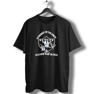 Stabbed In The Back Raiders Silver And Black T-Shirt