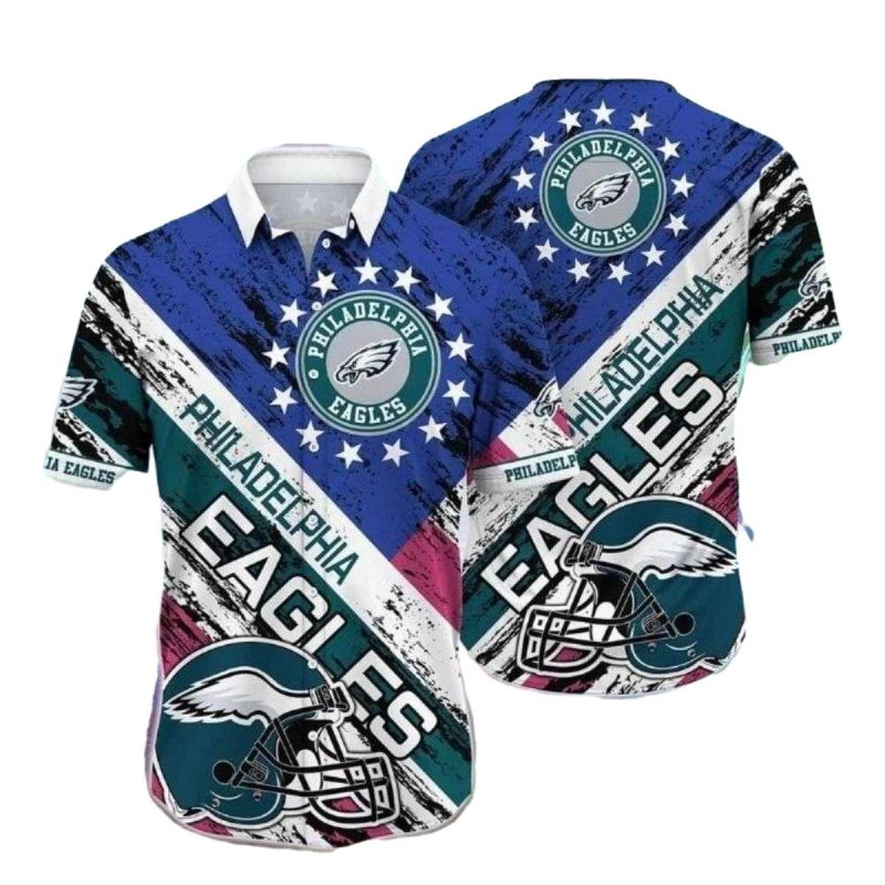 Star Spangled Fly Philadelphia Eagles Fly Hawaiian Aloha Shirt 1