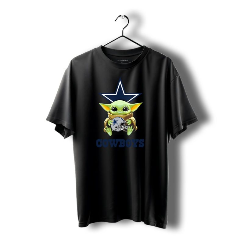 Star Wars Baby Yoda Holding Dallas Cowboys Helmet T Shirt 1 T Shirt 1 1