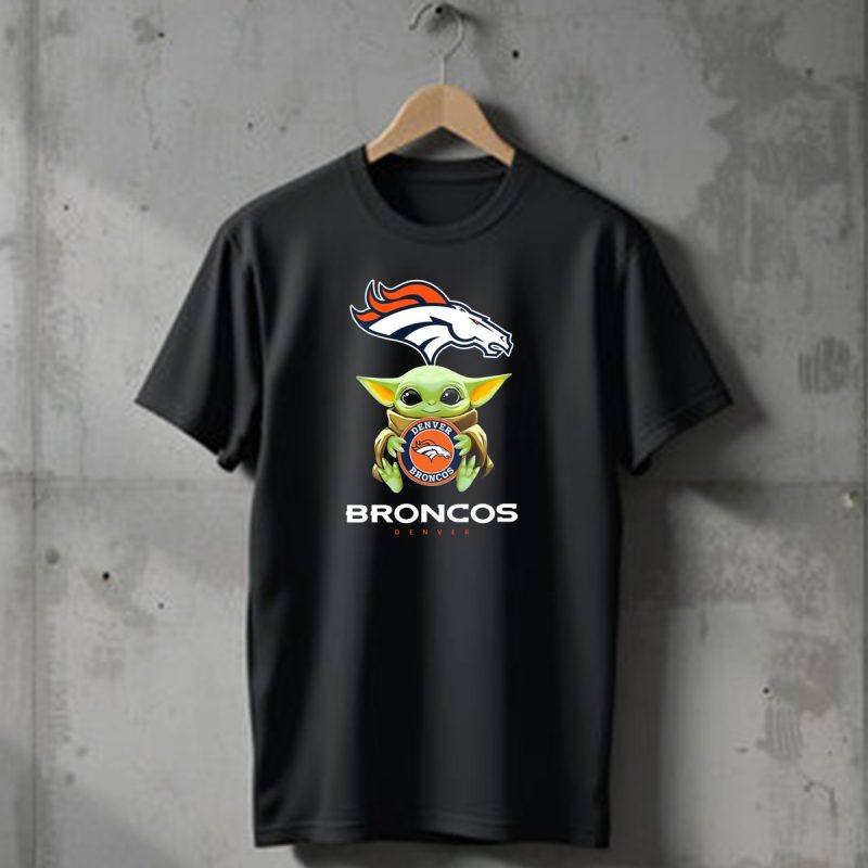 Star Wars Baby Yoda Holding Denver Broncos Emblem T Shirt 1 T Shirt 1