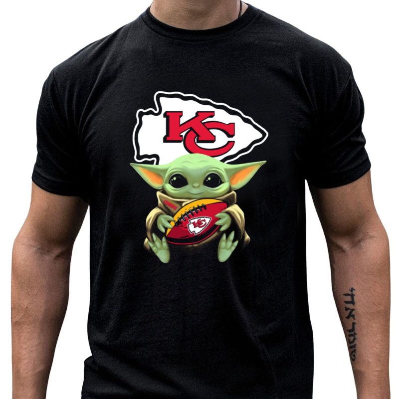 Star Wars The Mandalorian Baby Yoda Kansas City Chiefs Football T Shirt T Shirt 1 1