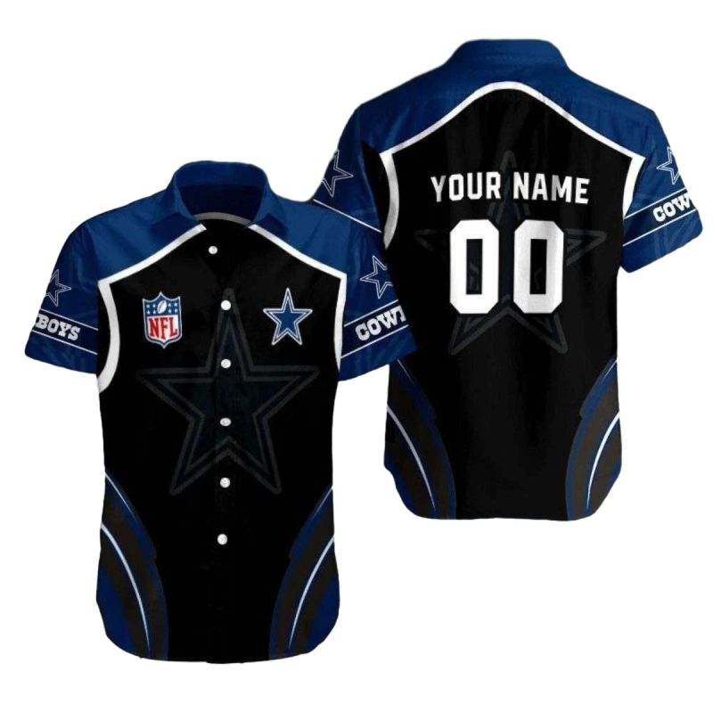 Starry Night Dallas Cowboys Fan Black Hawaiian Shirt 1