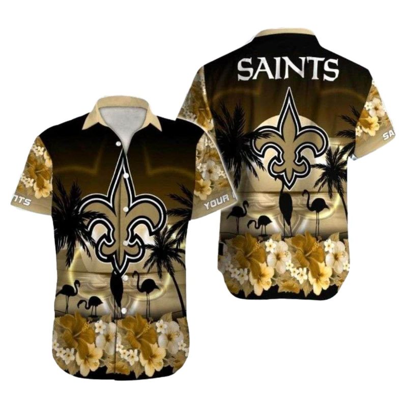 Starry Night Saints Emblem Tropical Personalized Hawaiian Shirt 1