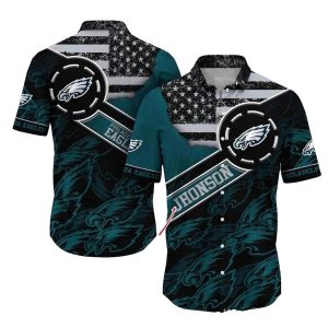 Personalized Starry Patriot Philadelphia Eagles Hawaiian Shirt