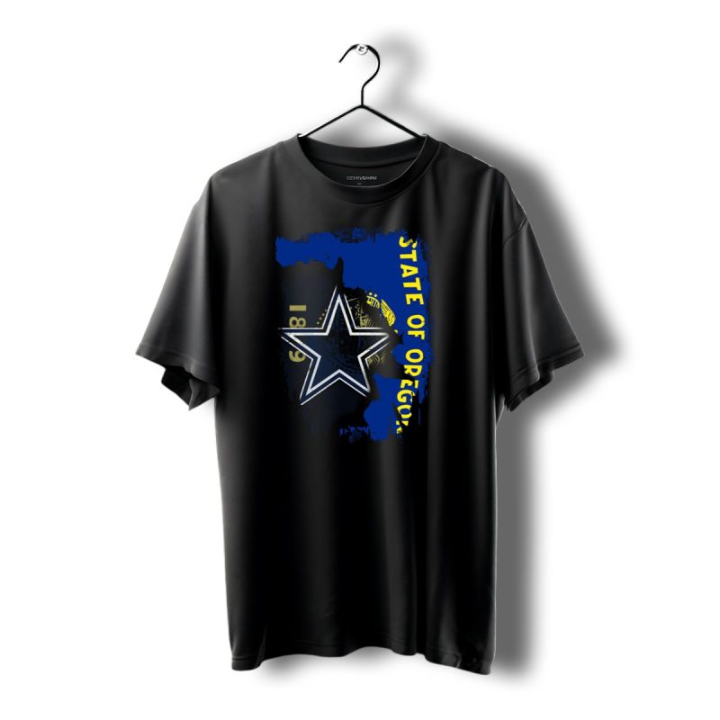 State Of Oregon With Dallas Cowboys Star T Shirt 1 T Shirt 1 1