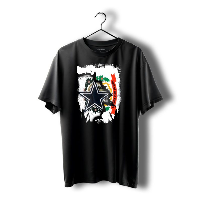 State Of West Virginia And Dallas Cowboys Star Fusion T Shirt 1 T Shirt 1 1